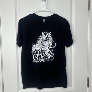 Pitbull Tee Women's Size Small Black Short Sleeve Tshirt "Pitbulls & Addicts"